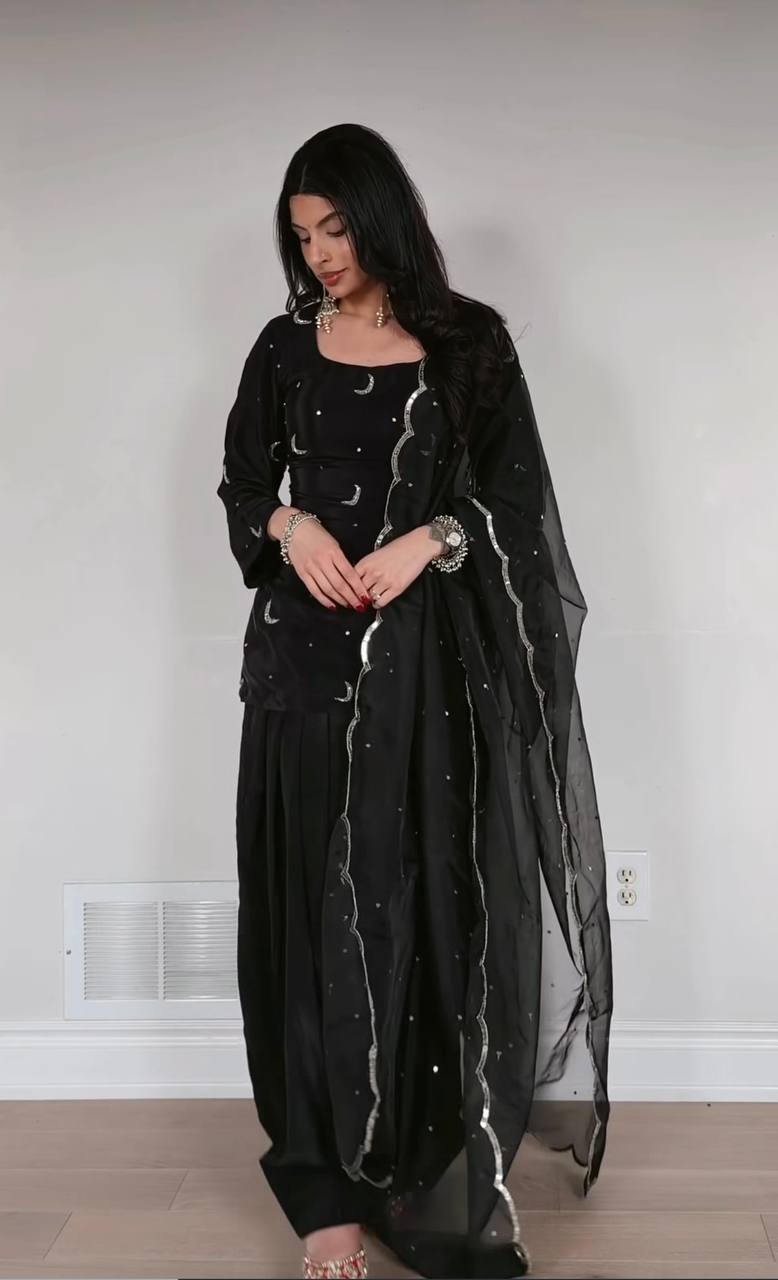 Urban Midnight Crescent Embroidered Suit